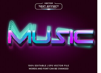 Music Editable 3D Text Effect, template style text mockup