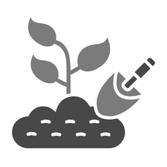 Planting Greyscale Glyph Icon