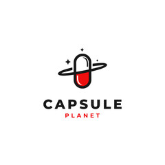 capsule planet logo design modern concept icon template
