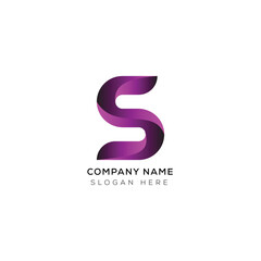 Modern minimalist letter S logo design