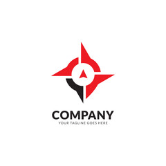 Obraz premium compass location logo vector template.