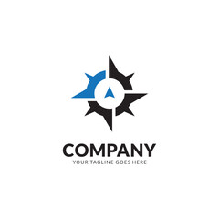 Obraz premium Creative Compass Concept Logo Design Template