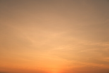 Sunset twilight. Orange sky background. Warm tone sunrise. Nature backdrop.
