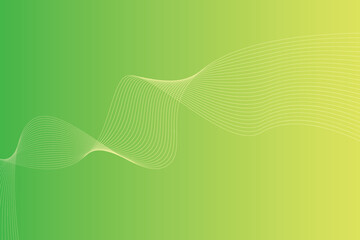 Abstract background with colorful wavy lines. Abstract green yellow gradient background design
