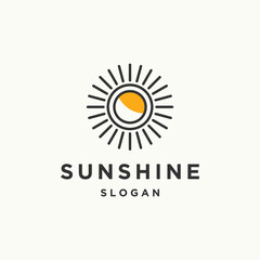 Sun shine logo icon design template 