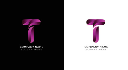 Gradient abstract letter T logo design