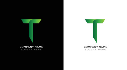 Gradient abstract letter T logo design