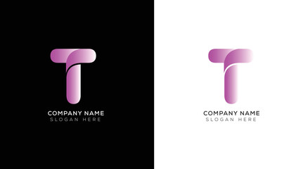 Gradient abstract letter T logo design