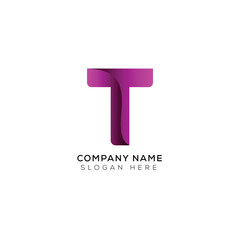 Gradient abstract letter T logo design