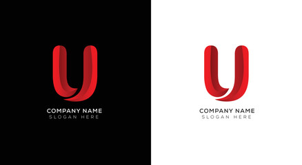 Modern minimal logo letter U design