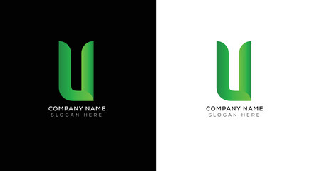 Modern minimal logo letter U design