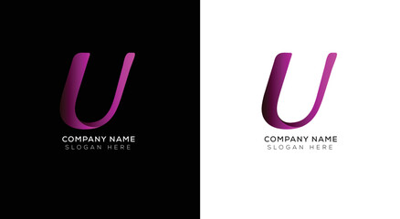 Modern minimal logo letter U design