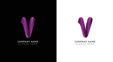 Elegant of abstract letter V logo design