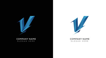 Elegant of abstract letter V logo design