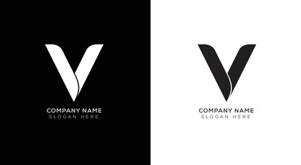 Elegant of abstract letter V logo design