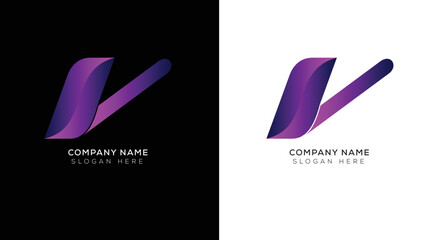 Elegant of abstract letter V logo design