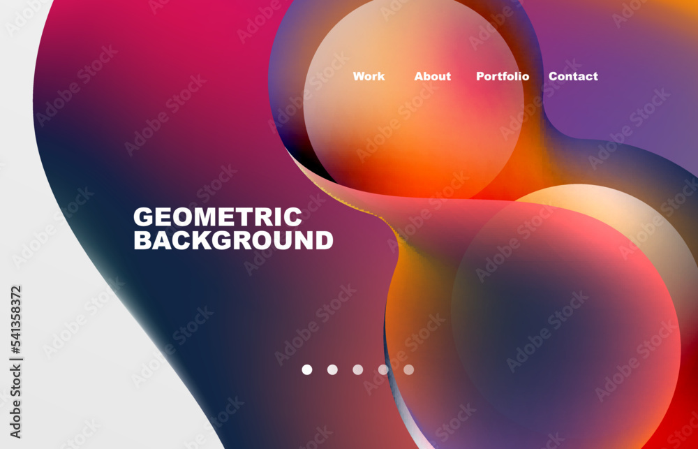 Fototapete Abstract liquid background for your landing page design. Web page for website or mobile app wallpaper