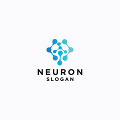Neuron logo icon design template flat vector