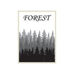 pine forest poster illustration graphic design
