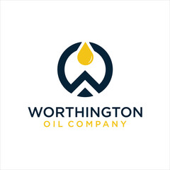 Letter W water drop logo icon design template elements