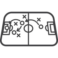 football strategy planning board line illustration