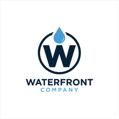 Letter W water drop logo icon design template elements
