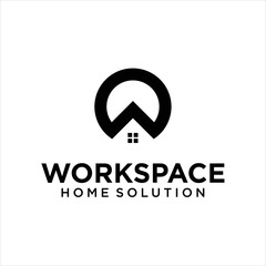 W Letter With Window logo Design Template