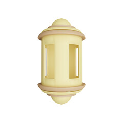 3d rendering of lantern, lamp with arabic decoration