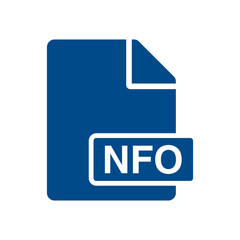 File document icon, NFO symbol design illustration.