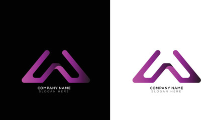 Branding identity corporate vector letter w logo design black and white