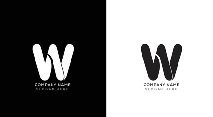 Branding identity corporate vector letter w logo design black and white