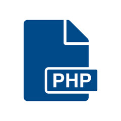 File document icon, PHP symbol design illustration.