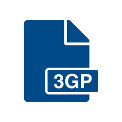 File document icon, 3GP symbol design illustration.