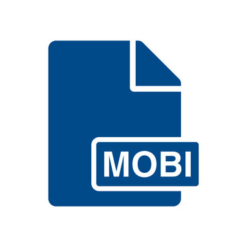 File document icon, MOBI symbol design illustration.