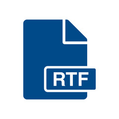 File document icon, RTF symbol design illustration.