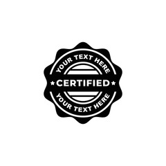 Certified stamp seal icon vector illustration