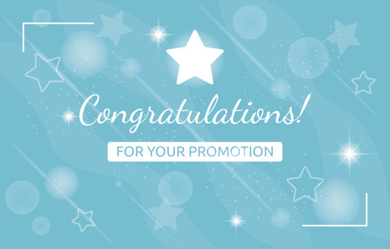Stars Congratulations Promotion Job Good Work Business Office Card Template