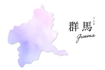 群馬県の手描き水彩地図｜Gunma Prefecture Hand-Drawn Watercolor Map for Tourism and Education