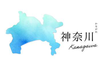 神奈川県の手描き水彩地図｜Kanagawa Prefecture Hand-Drawn Watercolor Map for Tourism and Education