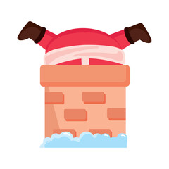 Fototapeta premium santa claus inside chimney