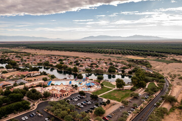 Sahuarita Lake and new home development in Arizona near Tucson 