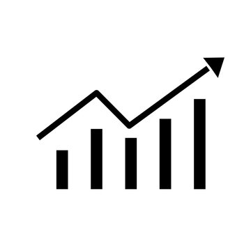 Business growth outline vector icon illustration 