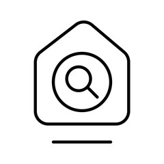 outline magnify glass UI vector icon illustration