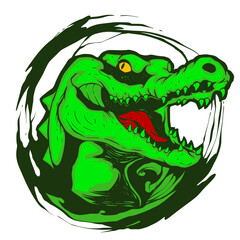 Obraz premium monster crocodile illustration mascot logo vector