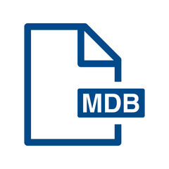 File document outline icon, MDB symbol design illustration.