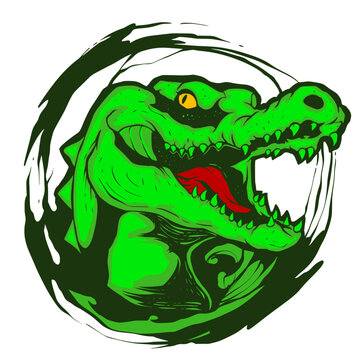 monster crocodile illustration mascot logo vector