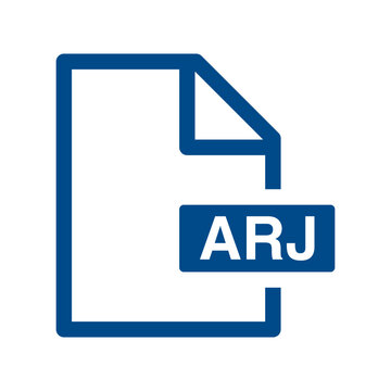 File document outline icon, ARJ symbol design illustration.