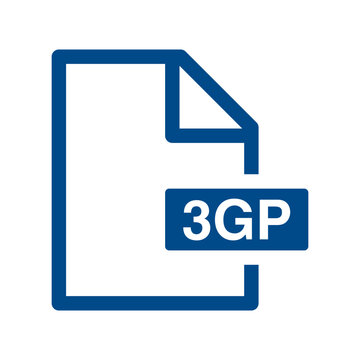 File document outline icon, 3GP symbol design illustration.