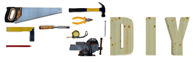 Tools and wood letters of DIY
