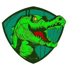 Crocodile mascot illustration logo art png